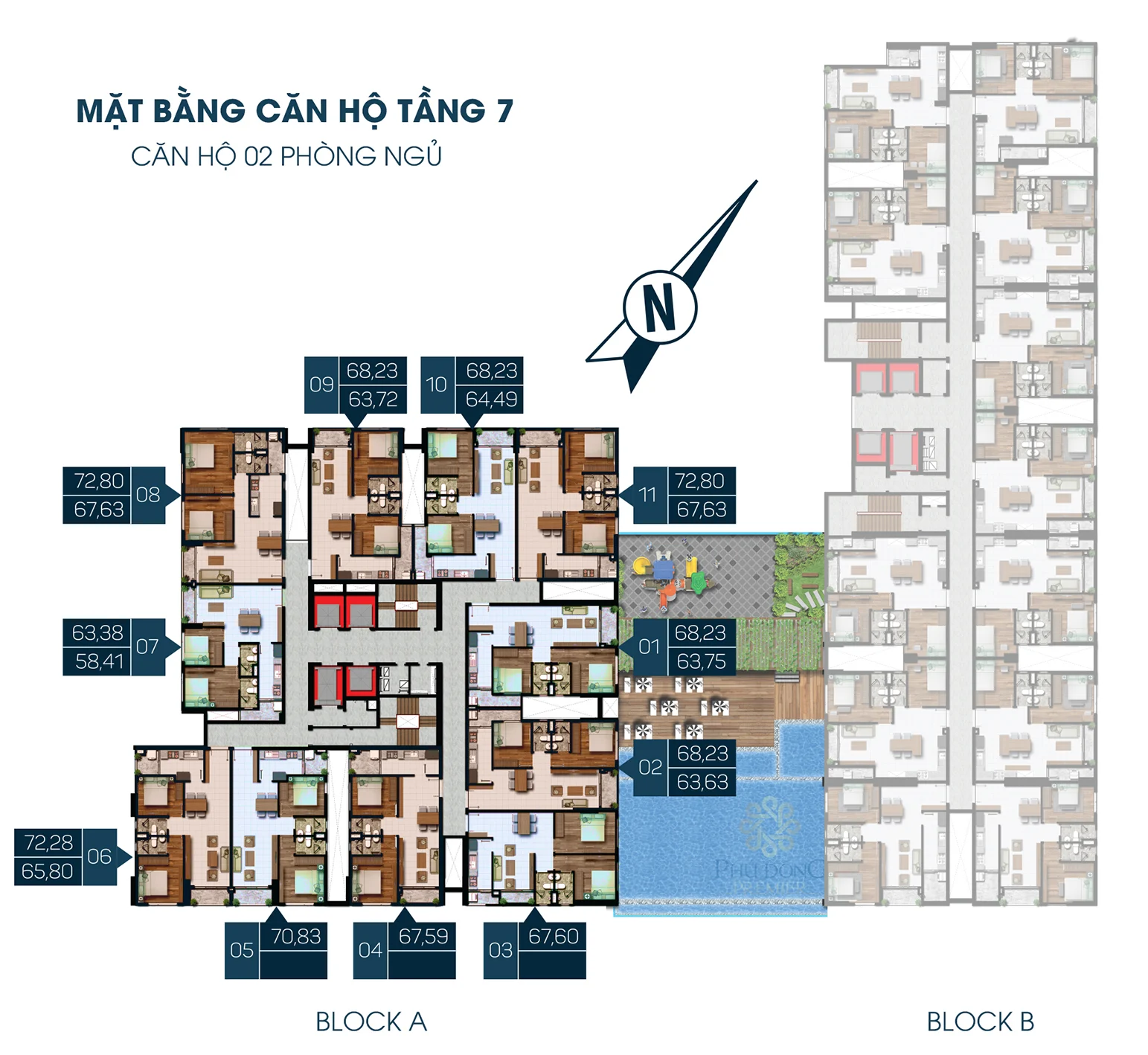 Mặt bằng block A – tầng điển hình