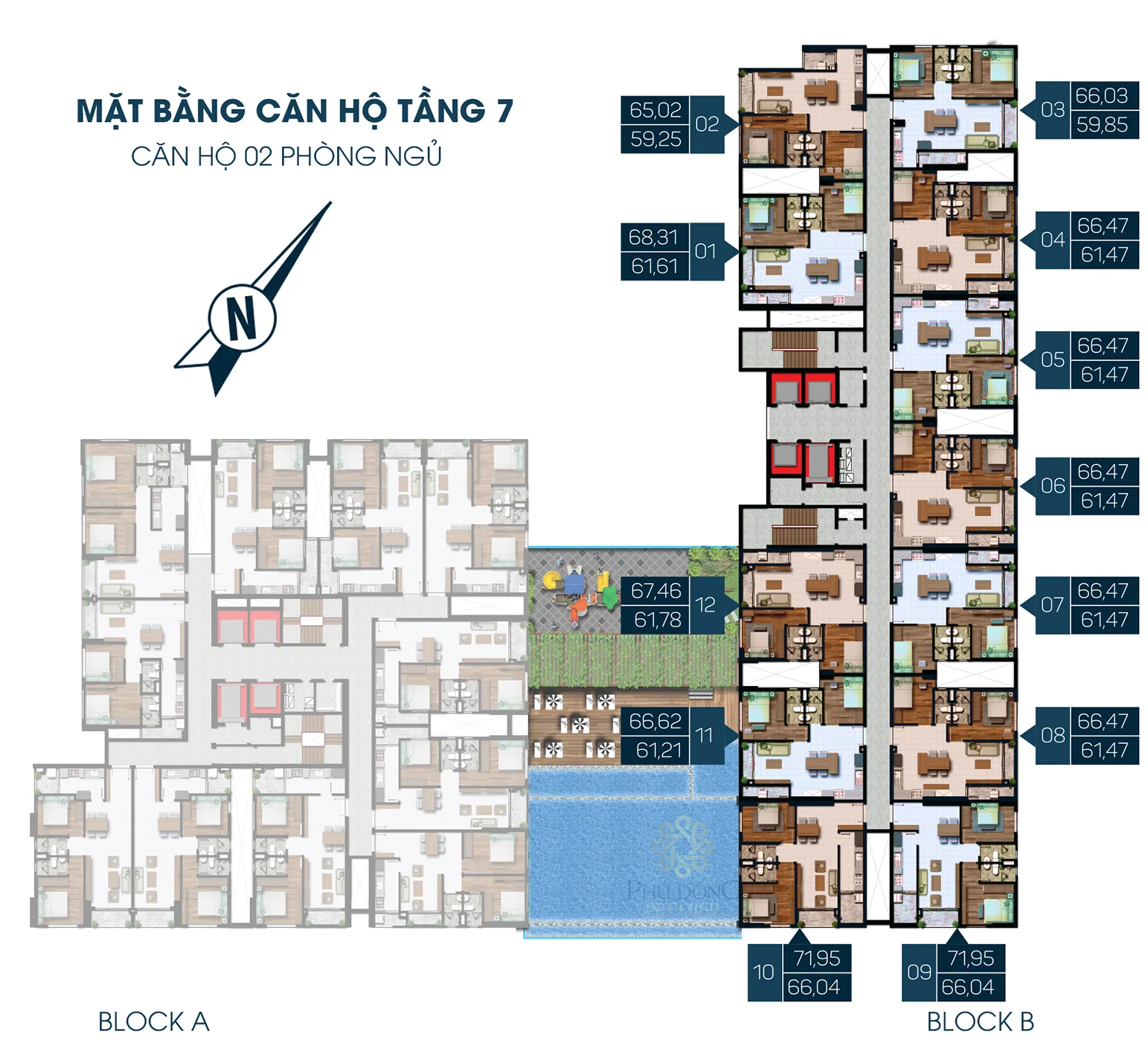 Mặt bằng block B – tầng điển hình