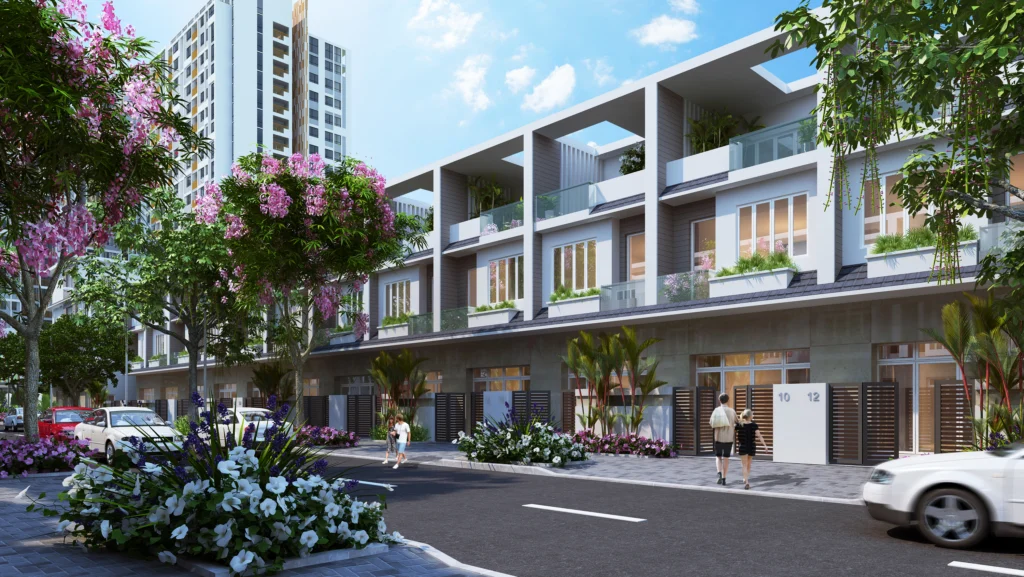 Phối cảnh nhà liên kế vườn mẫu 2 – Khu dân cư Phú Đông