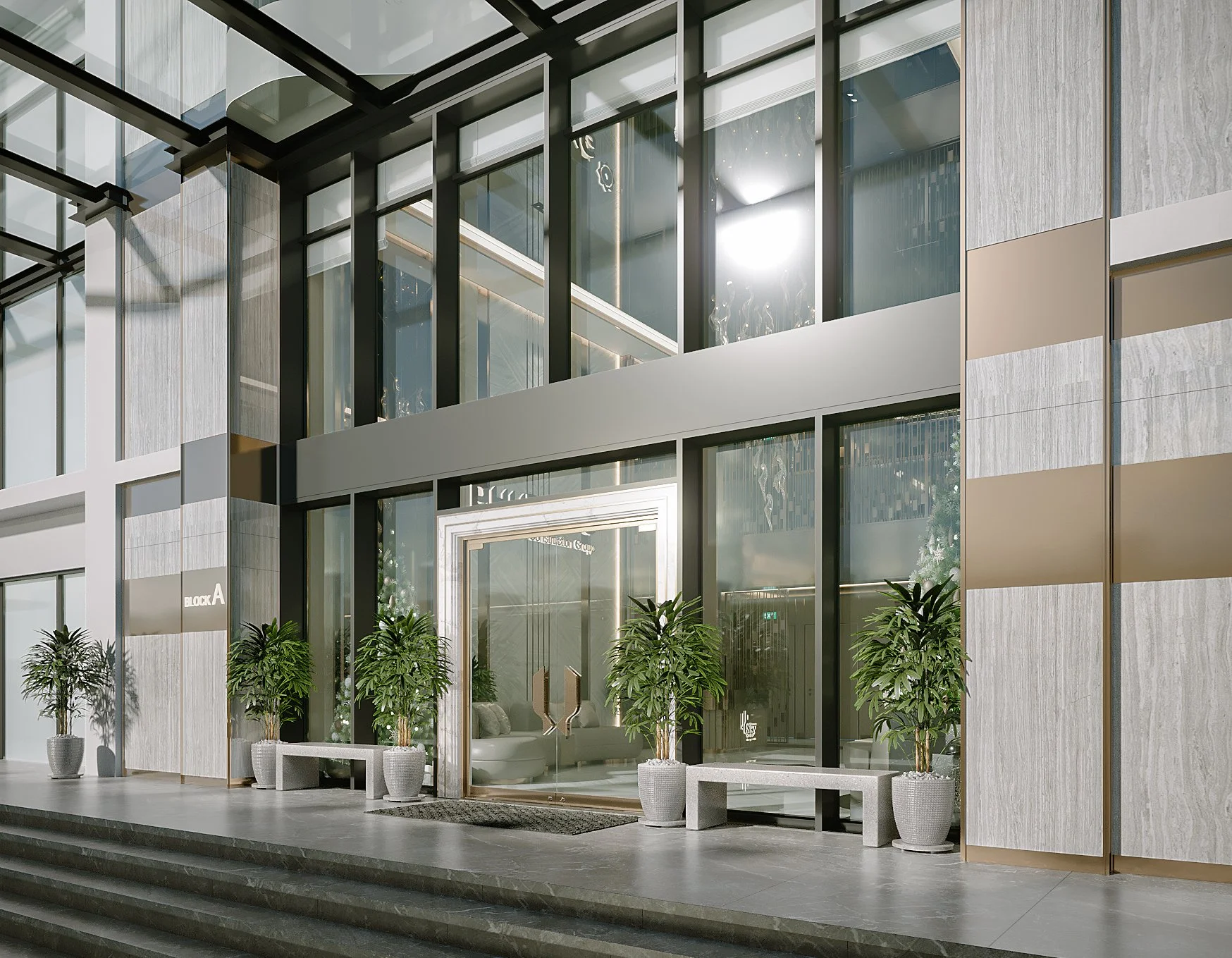 Không gian sảnh Phú Đông Sky Garden trong bộ ảnh thực tế của dự án