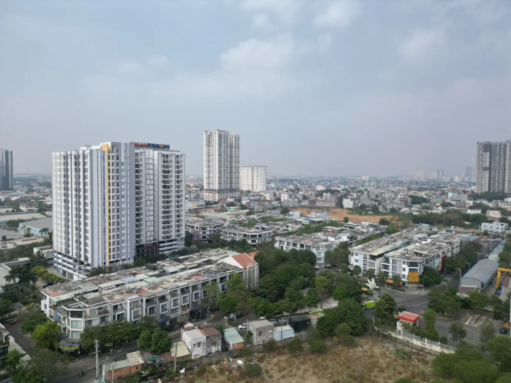 Toàn cảnh khu vực Him Lam Phú Đông nhìn từ trên cao